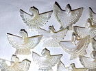 Vintage Mop Necklace Beads Mother Of Pearl Eagle Bird Carved Lot Of 18 Pendants
