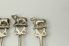 Set Of Six 925 Sterling Silver Animal Themed Demitasse Spoons 116 8g  ant3224 