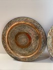 Vintage Copper Hand Painted Wall Plate Art Middle Eastern Decor 6   