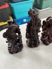 Vintage Chinese Hand-carved Rosewood Figurines Set Of 4