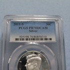 2011 S Pcgs Pr70dcam Silver Proof Kennedy Half Dollar Coin  50 Cent