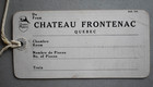 1950s Chateau Frontenac Quebec Hotel Train Railway Luggage Tag Canadian Pacific