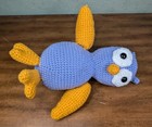 Handmade 12  Crocheted Purple Hoot Owl Bird Plush Stuffed Animal