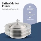 Church Communion Bread Plate Set With Lid 3 Stackable Stainless Steel Plates
