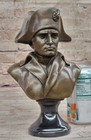 Solid French Old Rare Signed Bronze Napoleon Bonaparte Bust Statue Sculpture Art