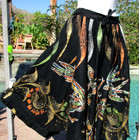 Vintage 1950s Handpainted Mexican Circle Skirt Sequins 26-34  W 26 5  L Cotton