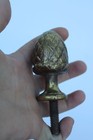 Antique Large Brass Acorn   Pinecone Threaded Finial  4  