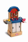 Tough Workshop Playset For Kids - Durable Beige Toy Workbench With Tools