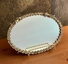 Gold Sam Fink Cherubs Vanity Mirror Hollywood Regency Footed  7 25  Vintage 