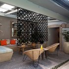 12pcs Pvc Hanging Room Divider Panels Decorative Flower Privacy Screen Black