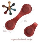 3 6 Pcs Magnetic Bookmarks Classic Leather Book Mark Vintage Double Sided Mag