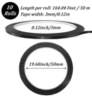Tape For White Board  10 Rolls 1 8in  3mm  Black Whiteboard Tape  Self-adhesive