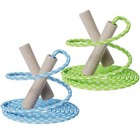 Cotton Jump Rope For Kids - Wooden Handle - Adjustable Cotton Blue green