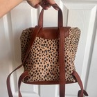 Universal Thread Backpack Mini Drawstring Flap Cheetah Print Brown Trim
