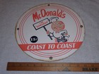 Vintage Original Grommets Mcdonald s Fast Food Restaurant 11 3 4  Porcelain Sign