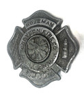 Vtg Obsolete Croydon Pa   Fire Department Badge -  Hoseman Pin Pinback