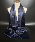 100  Silk Satin Scarf Men Women Neckerchief Wrap Paisley Blue Navy Soft Qs175-21