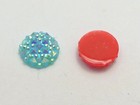 100 Flatback Resin Round Heart Cabochon Gem Pyramid Dotted Rhinestone 12mm