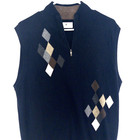 Southern Pines Men s Black Argyle Sweater Vest 1 4 Zip Golf Medium