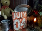 Primitive Folk Antique Steampunk Vintage Colonial Americana Style July 4 Sign