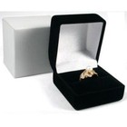 12 Black Velvet Flocked Ring Gift Boxes Jewelry Display