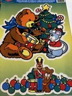 2 Sheets Vintage Cling Window Decorations Color-clings Christmas Bear Tree Santa