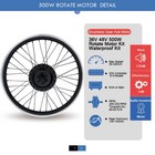 E-bike Conversion Kit 36v 48v 500w Rear Rotate Motor Wheel 16-29 Inch 700c 
