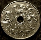 Norway 1 Krone Coin - Random Year 1997 - 2016 Circulated Money