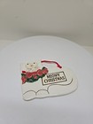 Smoky Mountain Pottery Meowy Christmas White Kitty Cat Wall Hanging Plaque D71