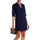 Nwt Lush Shift Dress Navy Blue Relaxed Fit Roll Tab Sleeve Pockets Women   s M