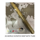 A3 World Map Travel Gift   Scratch Off Map   Map Of The World Poster