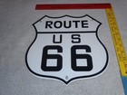 Vintage Route United States Us 66 11 3 4  Porcelain Metal U s  Gasoline Oil Sign