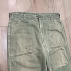 Vintage 60s Og-107 Fatigue Baker Pants Olive Cotton Usa Military Vietnam Era 38