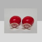 Vintage 1960s Mid-century Modern Red Plastic Egg Salt And Pepper Shakers