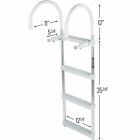Portable 4 Step Boat Folding Boarding Ladder Gunwale Hook-on