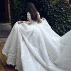 Full Sleeves Wedding Dresses Princess For Bride Elegant Appliques Sweep Train