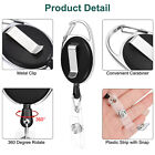 5x Retractable Reel Clip Badge Holder Id Card Key Ring With Belt Clip Carabiner