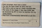 Wmata Test Fare Card Ticket Washington Metro Subway 1975 From Bart