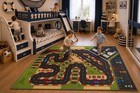 Race Track Play Rug  Kids Car Track Carpet  Racing Playroom Rug Road Traffic Rug