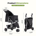 3 Wheel Pet Stroller Foldable Dog   Cat Stroller With Storage Basket