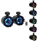 4  Rockville Wb65kled Black 6 5  600w Led Marine Wakeboard Swivel Tower Speakers