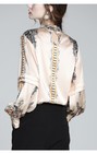 Women s French Socialite Silk Printed Design Blouse