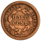 1850 Half Cent   Nice Fine With Light Cleaning