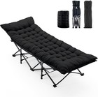 440 Lbs Folding Camping Cot For Adults w detachable 3 5   Cushion storage Bag