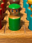 Vintage Handmade Wooden Peg People Puzzle Game Set