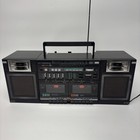 Vintage Sansui Cp-55w Boombox Dual Cassette Tape Deck  5-band Eq Am fm Radio Aux