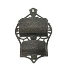 Antique Cast Iron Double Pocket Wall-mount Match Safe Holder