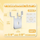 50 Pc Prong Metal Pegboard Hooks Silver   Peg Board Clips For Jewelry  Pictur   