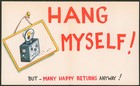 Vintage Unused Funny Anthropomorphic Camera Birthday Greeting Card 1940s 1950s