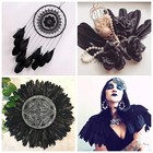 120pcs Large Black Craft Feathers Bulk Pack Feathers For Diy Arts Crafts Decor